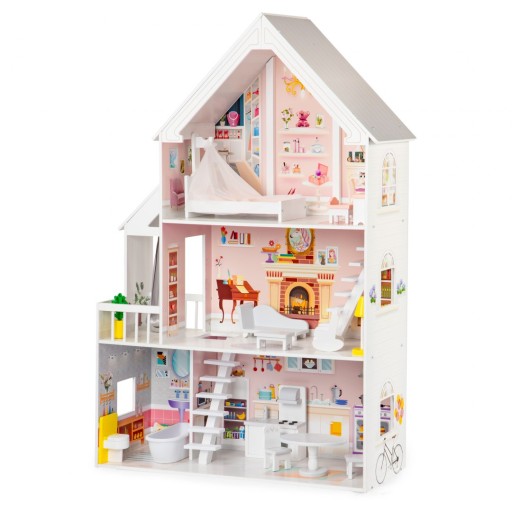 Drewniany domek dla lalek Duży 126cm XXL SPEŁNIJ MARZENIE MAŁEJ KSIĘŻNICZKI