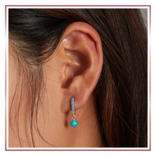 Серебряные серьги БИРЮЗОВЫЕ КАПЛИ ВИНТАЖ S925