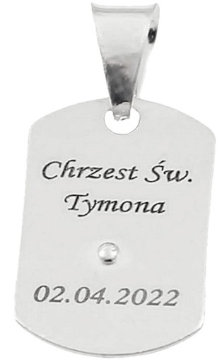 Łańcuszek Srebrny Męski Pancerka Pełny 3,80 mm z Medalikiem Grawer Gratis