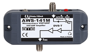 АНТЕННЫЙ УСИЛИТЕЛЬ DVB-T AWS-141 M + F РАЗЪЕМ