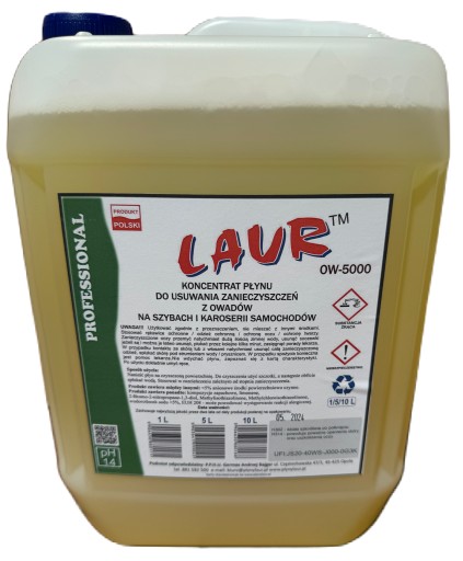 PŁYN DO USUWANIA OWADÓW Z SZYB I KAROSERI SAMOCHODÓW ANTYOWAD (OP.5L) Laur