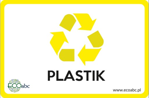 Naklejka na kosz do segregacji śmiec 30x20 plastik