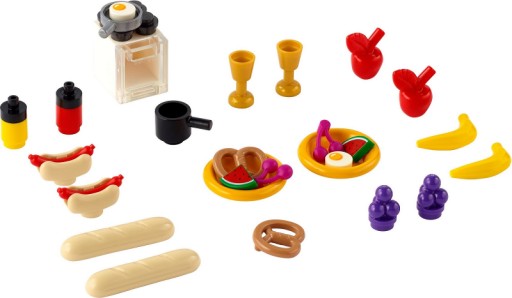 LEGO akcesoria jedzenie kuchnia 36 el 25994 4342 33085 33051 6269 40465