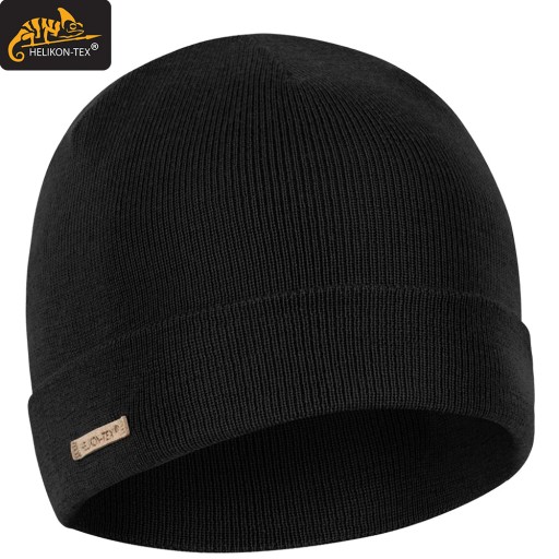 HELIKON ЗИМНЯЯ ШАПКА ИЗ 100% МЕРИНОСОВОЙ ШЕРСТИ ШАПКА НА ЗИМУ, ЧЕРНАЯ