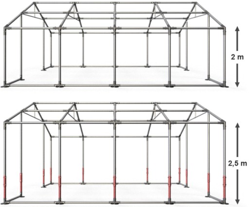 Прочная стальная палатка для хранения DAS 560 WP 8x12 м [3 м]