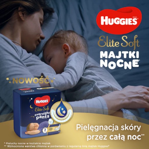 Подгузники HUGGIES Elite Soft 48 шт + Night Pants 3 подгузники 23 шт