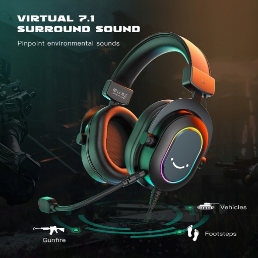 Игровая гарнитура Fifine Dynamic RGB с микрофоном