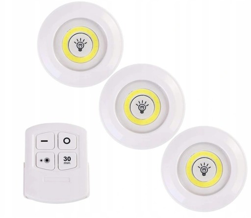 LAMPKA LED BEZPRZEWODOWA NA BATERIE 3 SZT PILOT