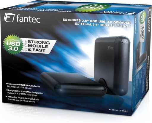 КОРПУС ДЛЯ ЖЕСТКОГО ДИСКА 3,5 ДЮЙМА SATA FANTEC DB-F35U3, РАЗЪЕМ USB 3.0, АЛЮМИНИЕВЫЙ
