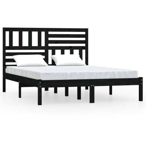 VidaXL Каркас кровати, черный, массив сосны, 12 шт.