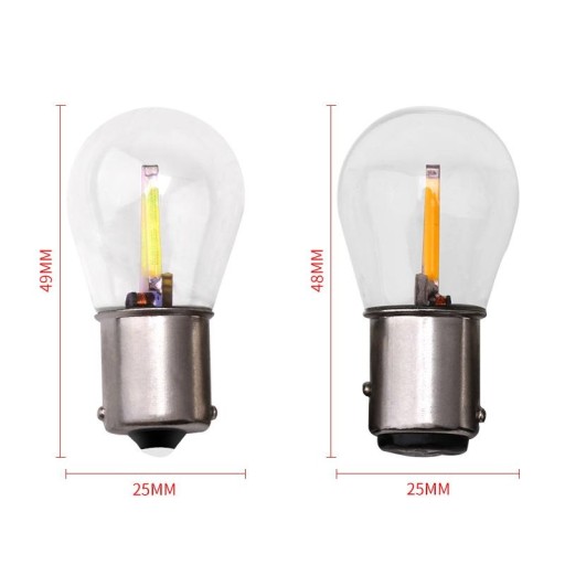 LED COB FILAMENT PY21W BAU15S BIAŁA 12V 24V