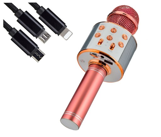 MIKROFON karaoke LED DMX ECHO WEJŚCIE NA micro SD