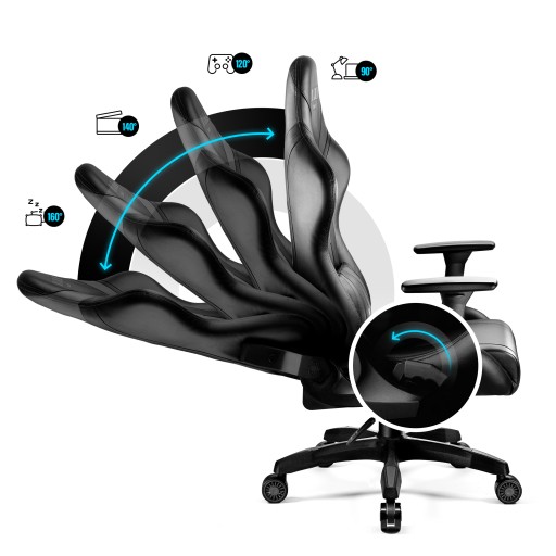 FOTEL DIABLO X-ONE HORN (XL) CZARNO-CZARNY