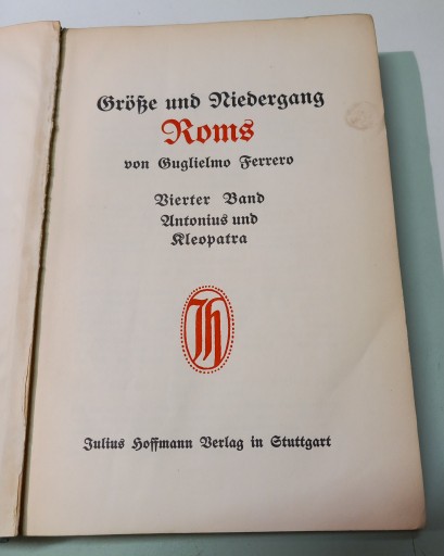 Гульельмо Ферреро - Grosse und Niedergan Roms 1909 Экслибрис Хьюго Фишера