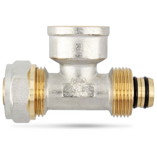 ТРОЙНИК PEX 20x3/4 GW, РЕЗЬБОВЫЙ СОЕДИНИТЕЛЬ ТРУБ, РАСПРЕДЕЛИТЕЛЬ НАПОЛЬНОГО ОТОПЛЕНИЯ
