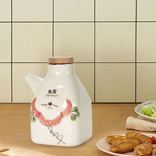 Duża butelka na olej kuchenny, ceramiczny sos rybny w stylu japońskim Shoyu