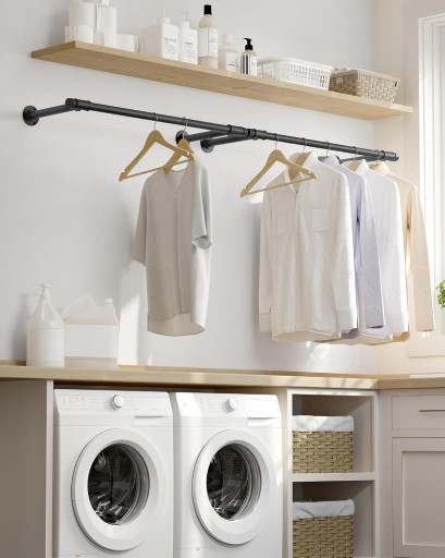 Songmics 2 х мебельные рейки для настенного монтажа до 60 кг черный LOFT
