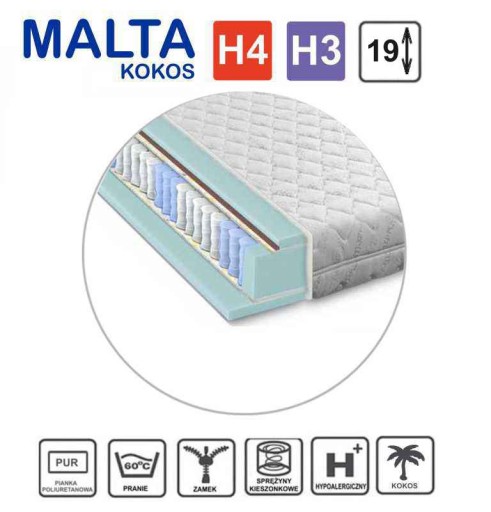 МАТРАС МАЛЬТА-КОКОС 90X200 карманный