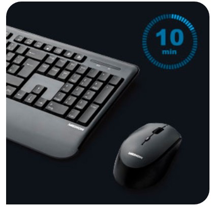 НАБОР БЕСПРОВОДНОЙ QWERTY-КЛАВИАТУРЫ БЕСПРОВОДНАЯ МЫШЬ MEDION BLUETOOTH
