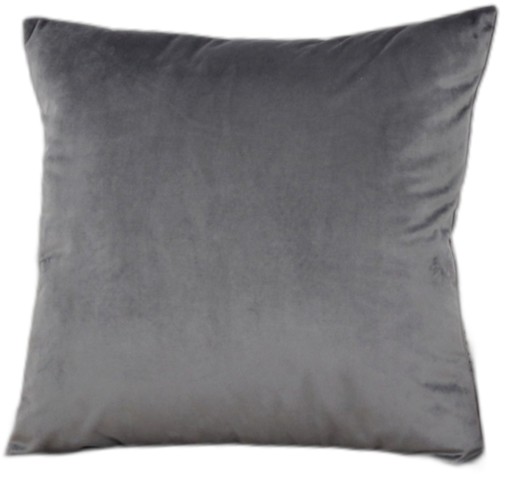 POSZEWKA NA PODUSZKĘ WELUROWA 40x40 GŁADKA VELVET PLUSZ KOLOR STALOWY