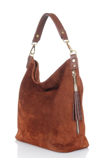 VERA PELLE Итальянская замшевая коричневая сумка BAG Натуральная кожа ZJ15