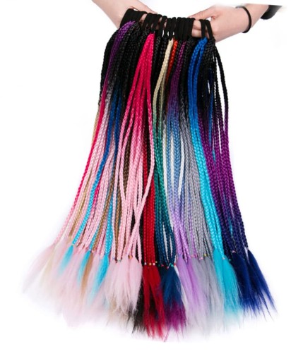 SYNTHETIC HAIR цветной ластик косы дреды омбре толстые волосы наращивания