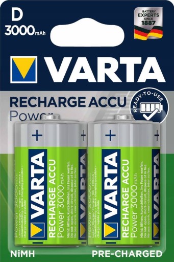 Аккумулятор VARTA R20 NiMh 3000мАч 2 шт/блистер.