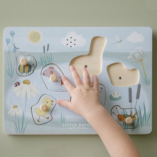 Little Dutch Drewniane puzzle dźwiękowe Little Goose FSC gąska