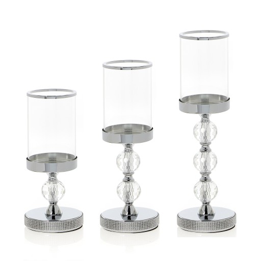 Серебряный подсвечник Glamour Lantern Chrome Crystal