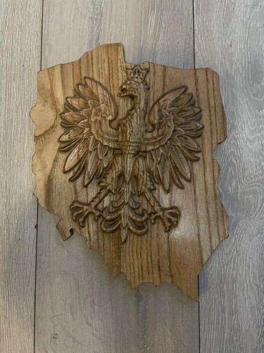 Гербовый орел Польша дерево рельефная карта