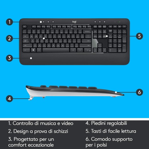 Мембранная клавиатура Logitech MK540 Advanced 2.4G