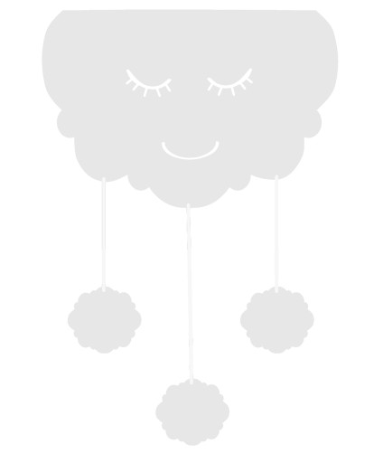 Ламбрекен для украшения детской комнаты с подвесками CLOUD синий 60х95