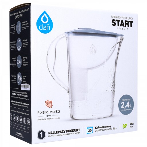 Фильтр-кувшин для белой воды Dafi Start Classic 2,4л с картриджем Classic