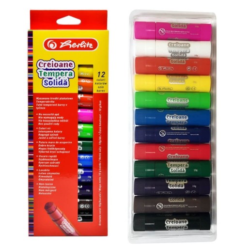 Плакатные мелки в стиках 12 цветов HERLITZ