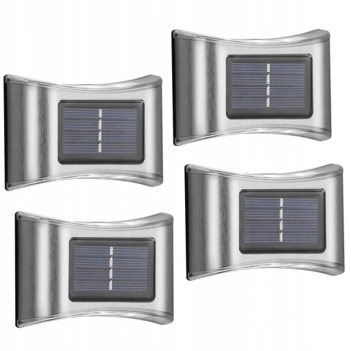 LAMPKI SOLARNE ŚCIENNA KINKIET OGRODOWE LED 4 SZT