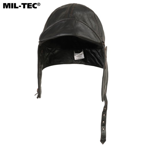 Мотоциклетная пилотская кепка MIL-TEC Коричневая кожаная M