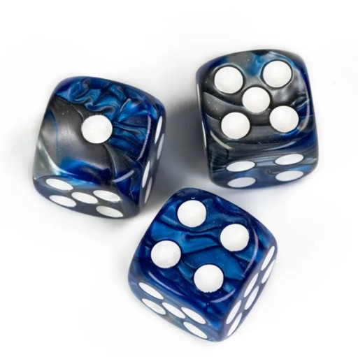 Kość 1szt D6 K6 Niebieska Biała Nadruk Dice Classic RPG D&D MTG Planszowe
