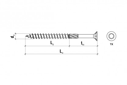 Шурупы по дереву 4,5х50 TORX оцинкованные 250 шт.