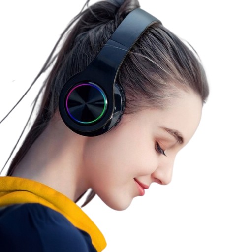 БЕСПРОВОДНЫЕ НАКЛОННЫЕ НАУШНИКИ BLUETOOTH MP3 MSD КАРТА МИКРОФОН ЦВЕТА RGB