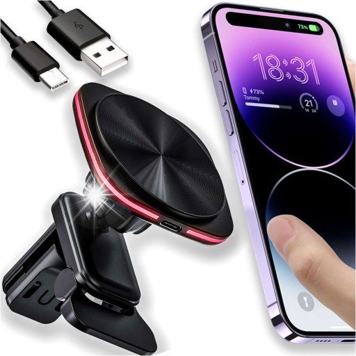 Магнитный держатель Mag Safe для iPhone на решетку автомобиля 15w QC PD