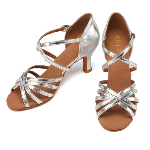 BUTY TANECZNE DO TAŃCA SREBRNE 7CM 38+SALSA GRATIS