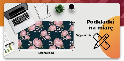 Mata ochronna blatu 90x45 wzór Różowiutkie kwiaty