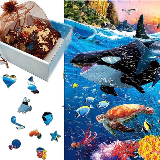 Irregular Shape Wooden Puzzles for Kids and Adults, Butterfly Art
