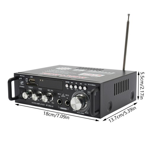 Стереоусилитель с Bluetooth-приемником, 2-канальный мини-усилитель мощности