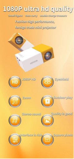 Мини-3D-проектор YG300 HD 1080P