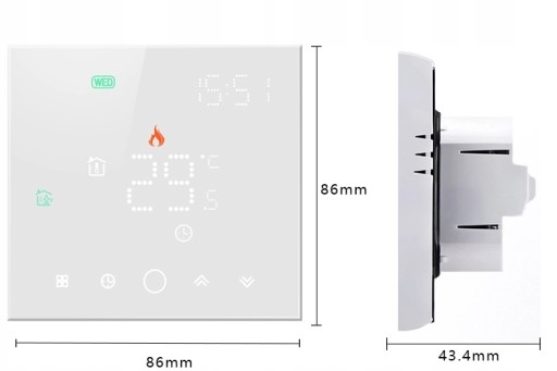 WiFi термостат для плиты, белый серия PS TUYA