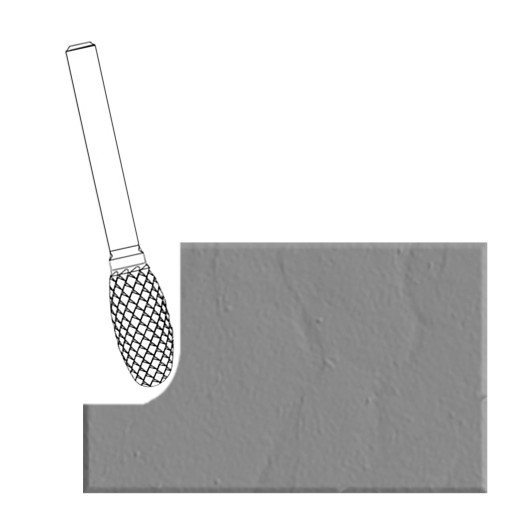 10 mm Pilnik Obrotowy TRE Owalny - Aluminium