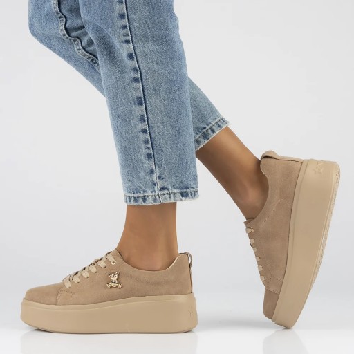 Sneakersy skórzane FILIPPO DP6246/24 BE BEŻ - 37, Beżowy
