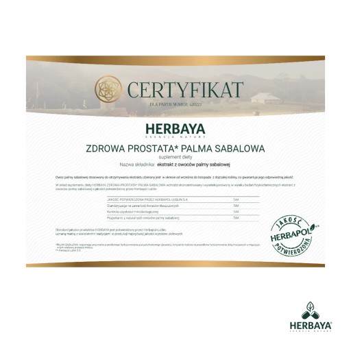 Herbaya Healthy Prostate* Пальметто, 180 капсул.
