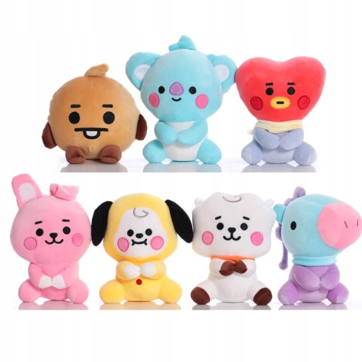 BT21 MASCOTS БОЛЬШОЙ набор из 7 Kpop Chimmy Cooky